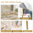 Elegant 71" Modern Retro Dining Table Set For 4-8, Rectangular Glass Top Dining Table With Stainless Steel Base & Velvet Arm Chairs, Multi-Purpose Kitchen Dining Room Furniture For Gathering, Living Room, Restaurant-1483401529-1483401534