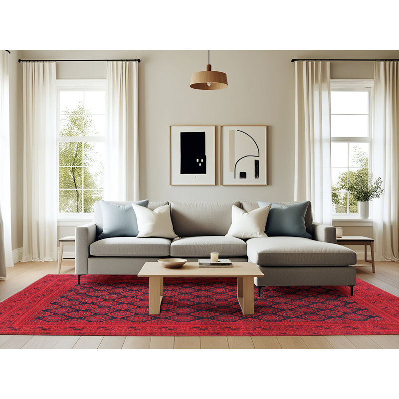 Tapis rouge à motif sud-ouest, Rectangle 6 pi x 9 pi