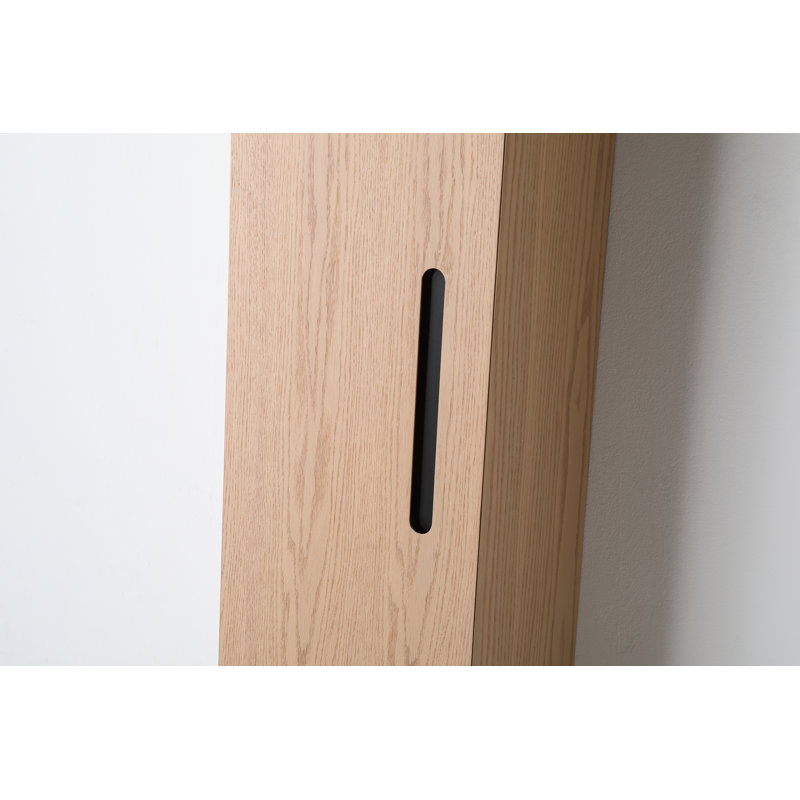 Boler 13" Wall Mounted Side Cabinet, Whitewash Oak