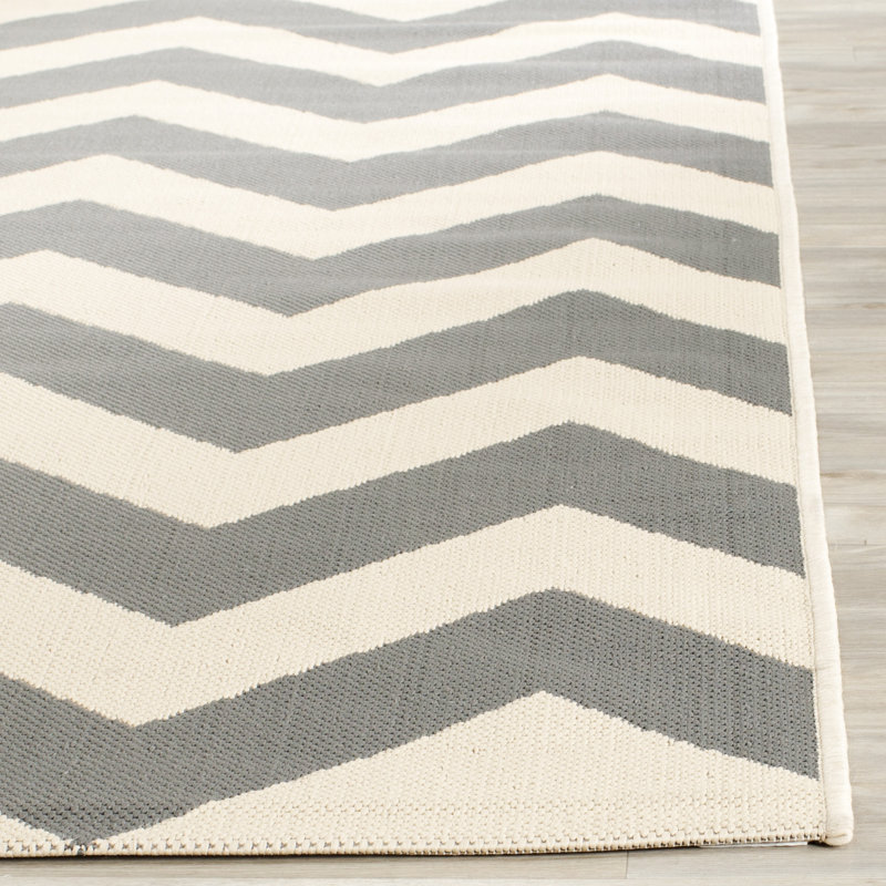 Arneshia Light Gray/Anthracite Indoor / Outdoor Area Indoor/Outdoor Area Rug, Rectangle 5'3" x 7'7"