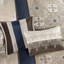 Édredon pour grand lit 7 pièces - Literie bleu marine de style moderne-118740045-118740048