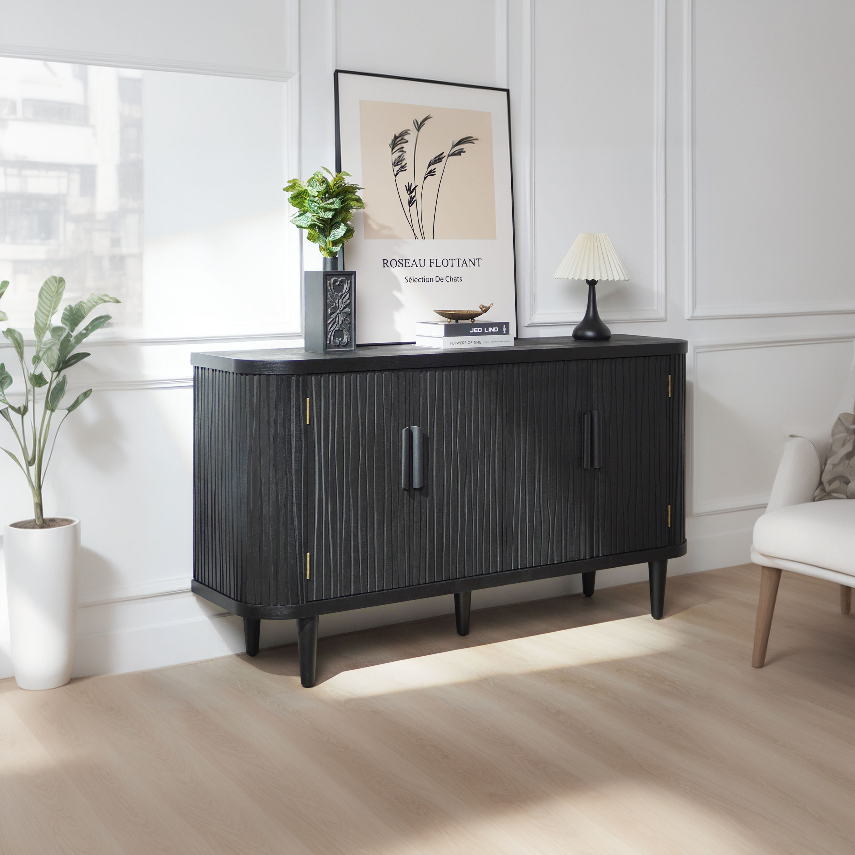 Lark Manor Wave Pattern Four Door Modern Sideboard - Wayfair Canada