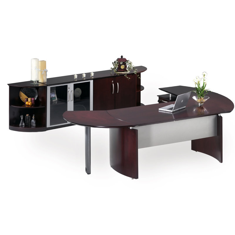 Ensemble de bureau configurable Napoli Series, Placage de cerisier doré, Gauche