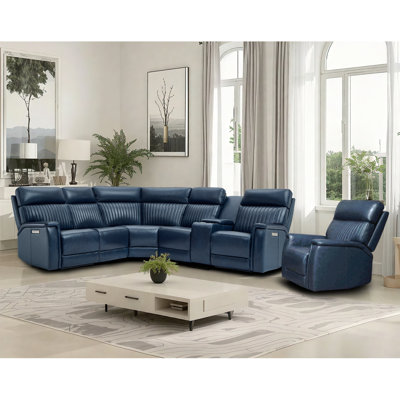7 pièces, 3 fauteuils inclinables modulaires en cuir inclinables, appui-tête électrique et lombaire