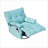 Single Sofa for Small Spaces/Corners, Adjustable Back with Phone Stand | Sky Blue | Velvet-843332114