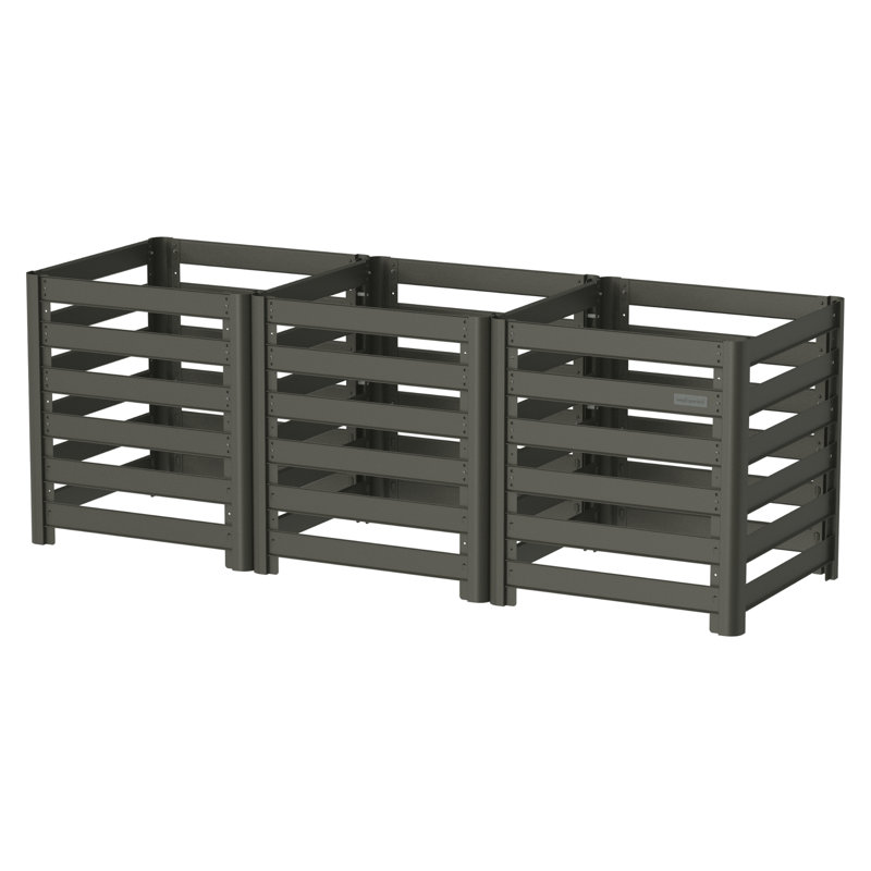 Bac à compost modulaire d'extérieur en métal, 90" x 30" x 32"