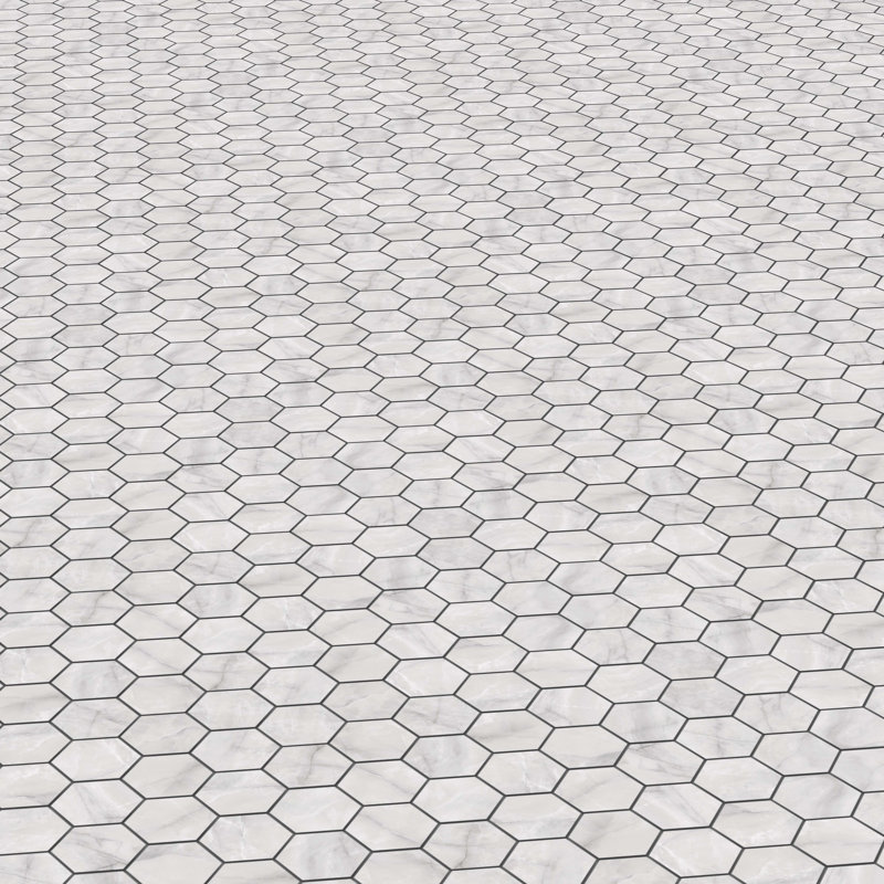 Onice Matte Hexagon Mosaic Wall & Floor Tile (.80 Sq. Ft. /Sheet), White