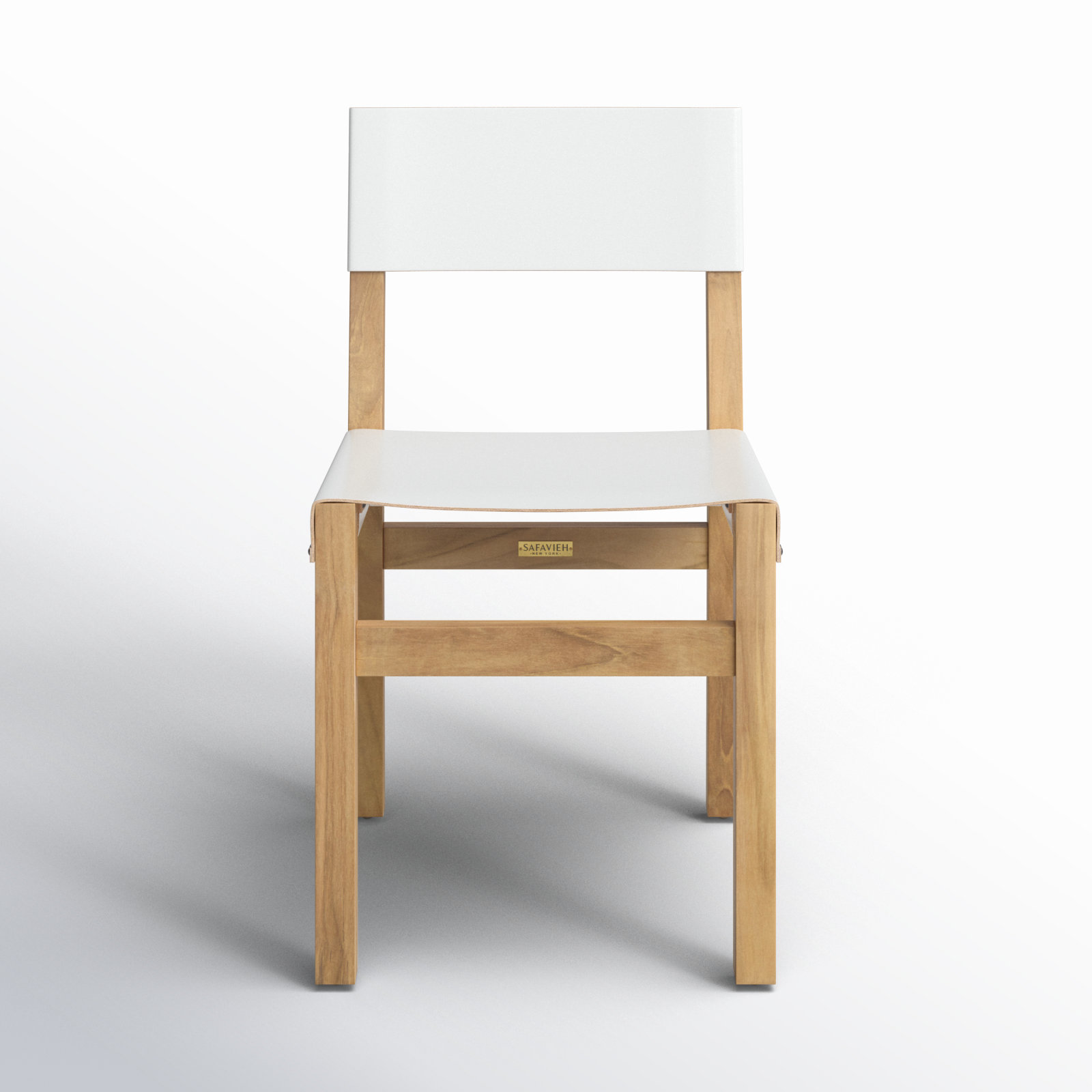 Canele Teak Dining Chair, White
