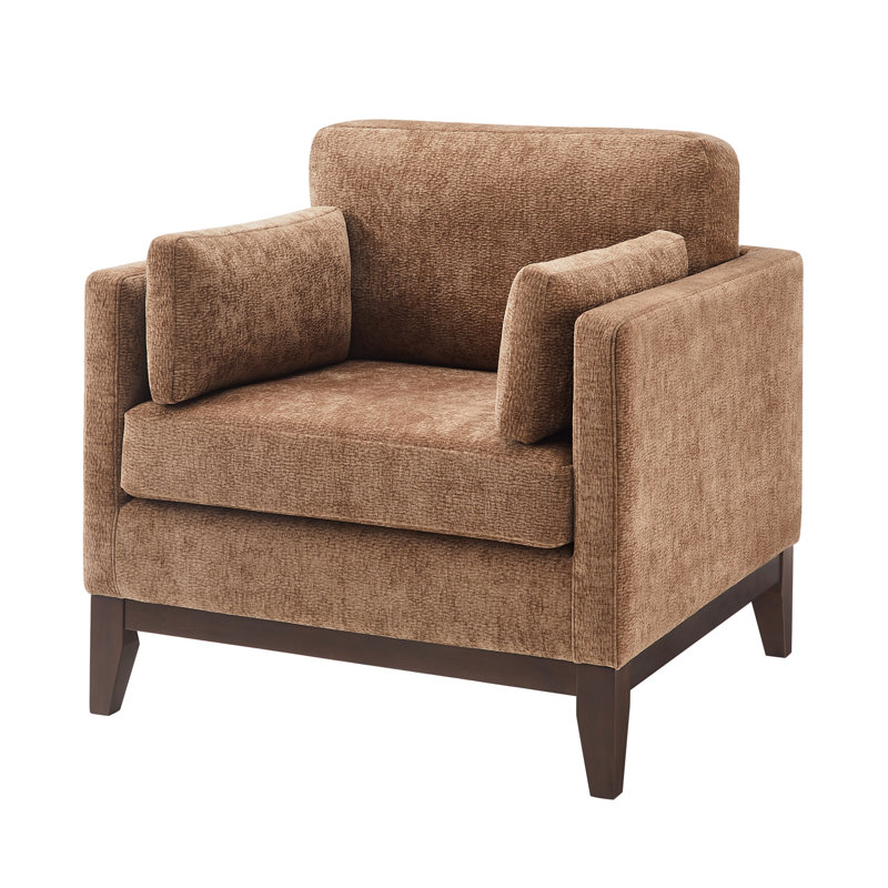 Chaise moderne avec accoudoirs, Brun