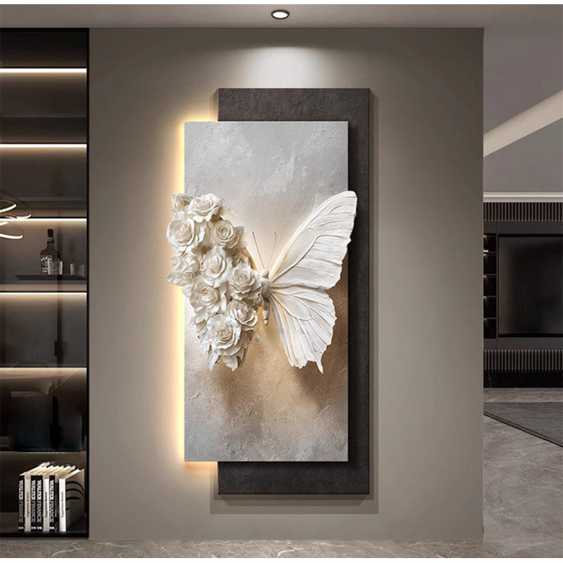 Décoration murale en grès tridimensionnel double couche, H 47,2 po x l 23,6 po x P 1,96 po