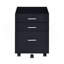Armoire rectangulaire mobile avec 3 tiroirs, noir et chrome