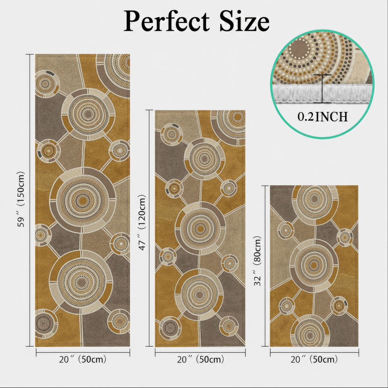 Tapis de cuisine circulaires antidérapants et lavables