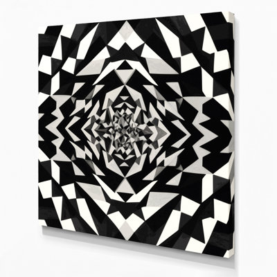 Art mural sur toile noir «Op Art 2»