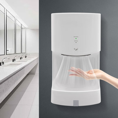 Automatic Sensor Hand Dryer 1000W Wall‑Mount Jet Hand Dryer with Detachable Drip Drain Tray Hot & Cold Air Switch Touch‑Free Hand Dryer with Multi‑Protection for Commercial Public Restroom Hotel Restaurant