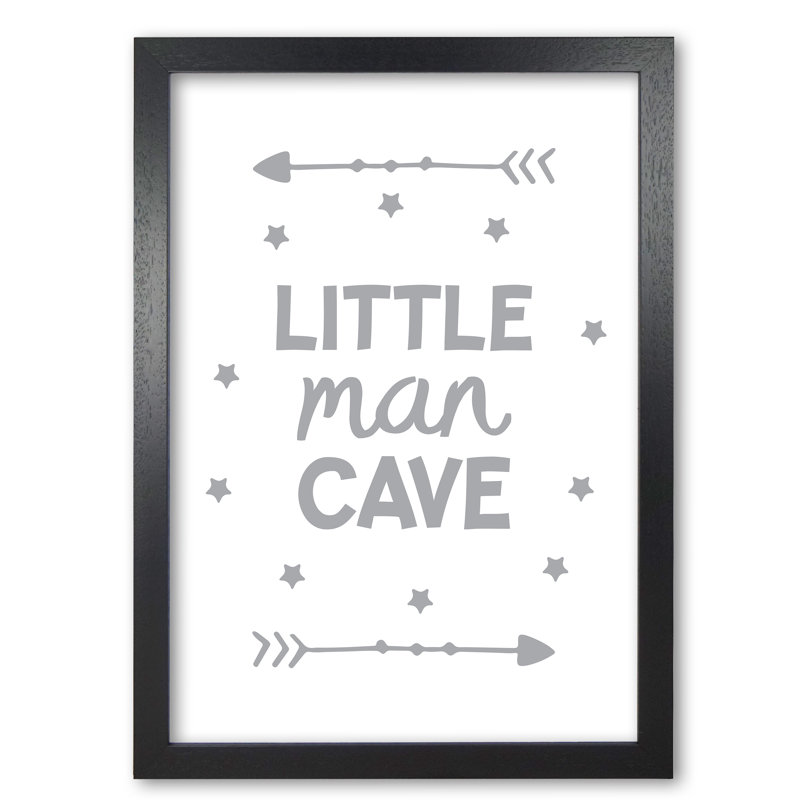 Little Man Cave Arrows - Print, 30 cm H x 21 cm W x 5 cm D, Black Grain Frame