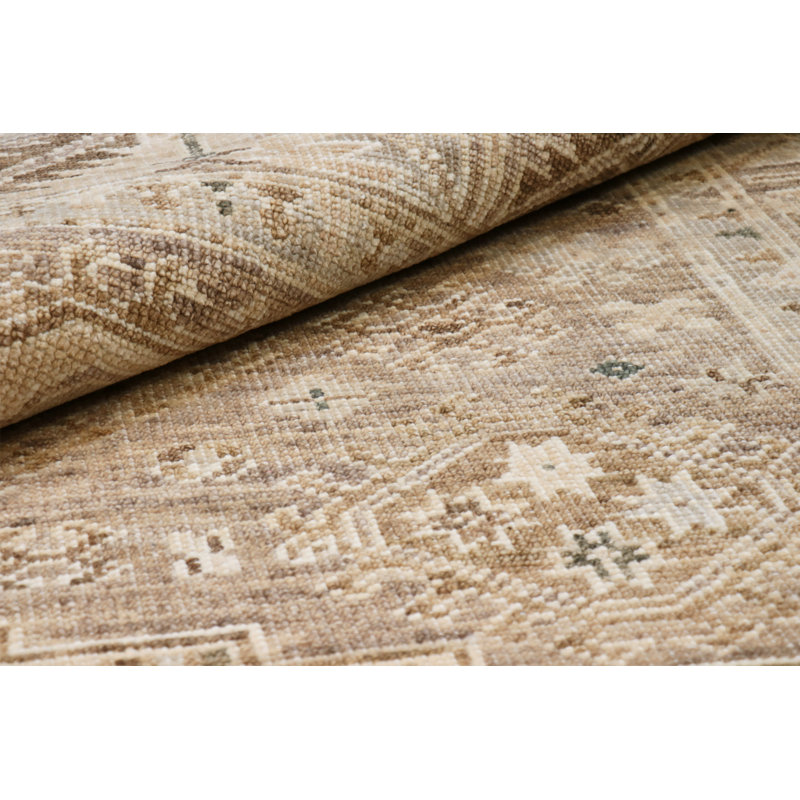 Tapis beige en laine noué à la main Tribal