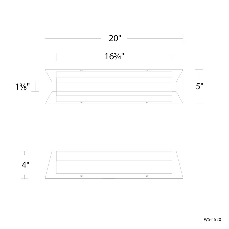 Luminaire de salle de bain à DEL à intensité variable de 20 po avec interrupteur de température de couleur intégré Swale (2700K / 3000K / 3500K / 4000K) Swale