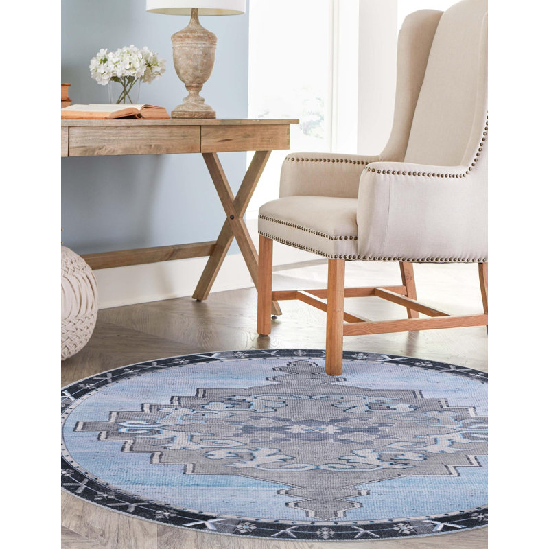 Oppie Oriental Indoor Rug, Round 7'7"
