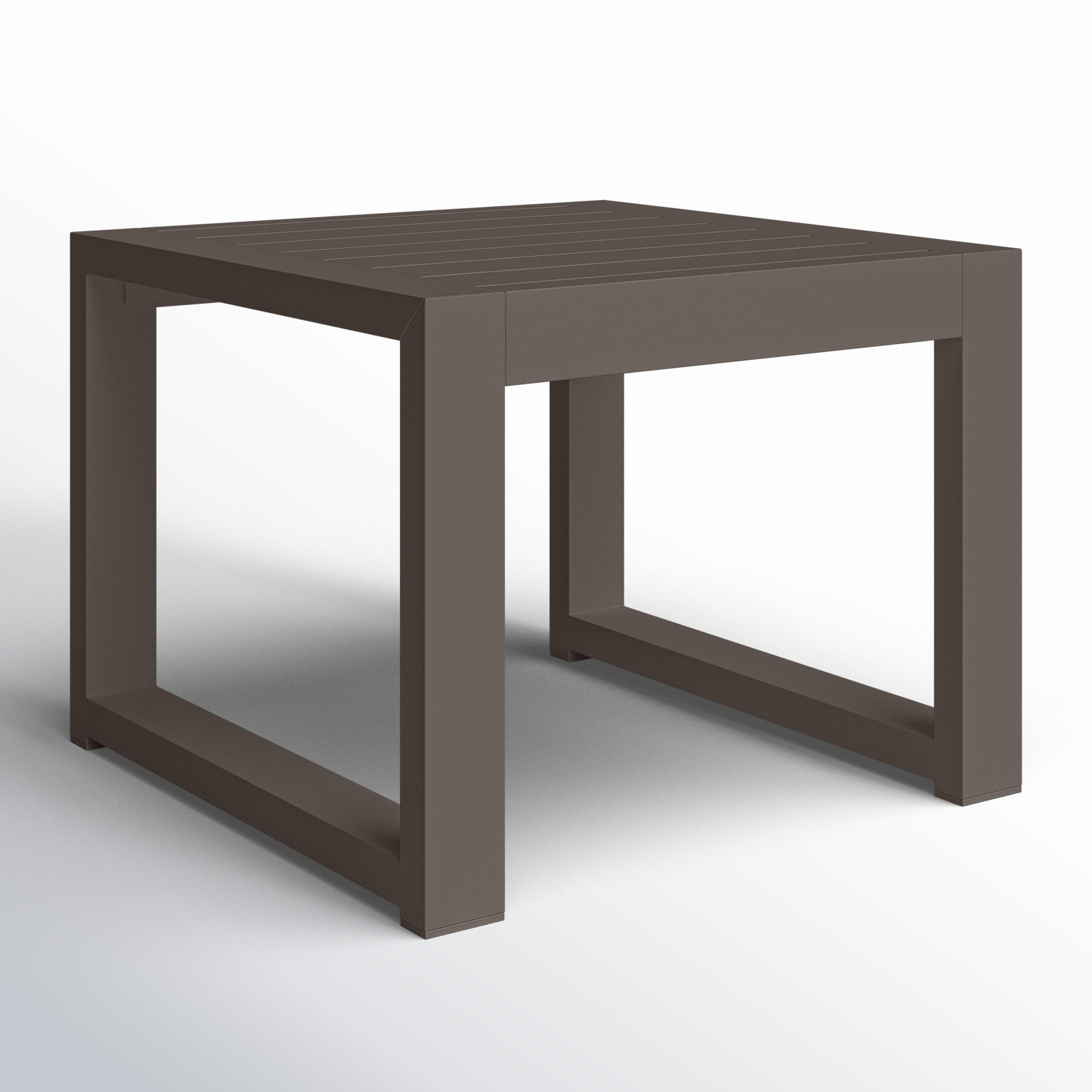 Hoyt 20.48” Outdoor Aluminum End Table, Bronze