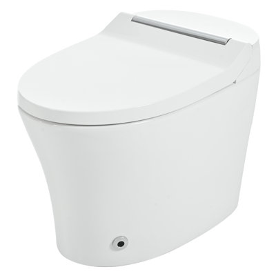Smart Toilet With Built-in Heated Seatwhite Nightlightknob Controls