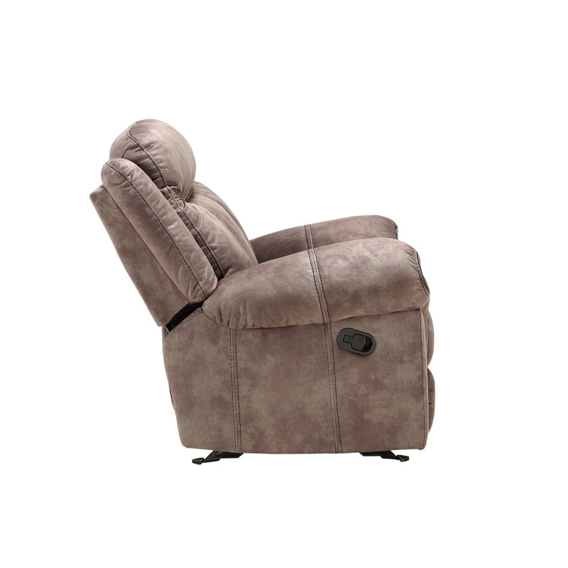 Zubaida Two Tone Chocolate Velvet Recliner Loveseat W/USB Port & Console, Chocolate