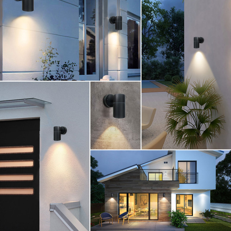 2 - Bulb Outdoor Sconce, Matte Black
