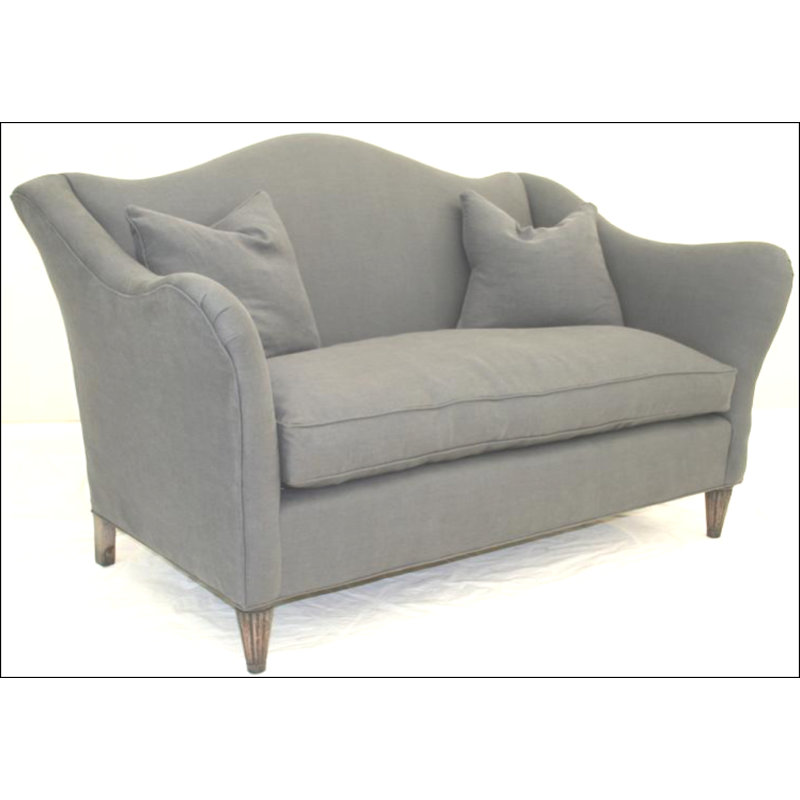 Leather Settee, Croc Gator Brown, Brushy Bayou