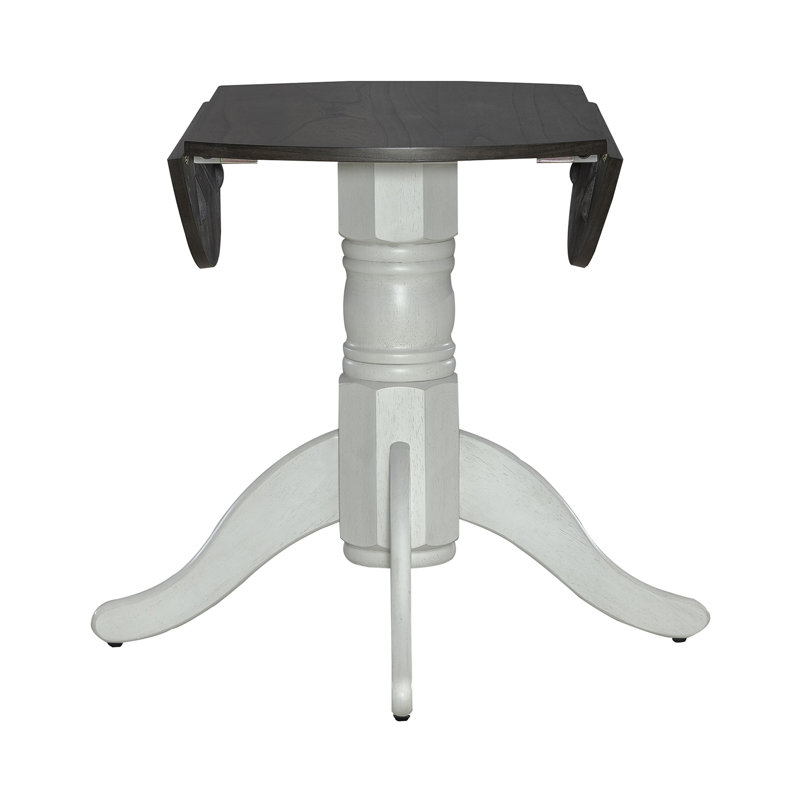 Luz Extendable Round Dining Table, Dark Brown/White