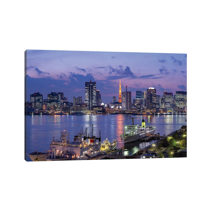 Tokyo Tower Seen From Tokyo Harbor 1 Piece Wrapped Canvas Wall Art, 20.32 cm H x 30.48 cm W