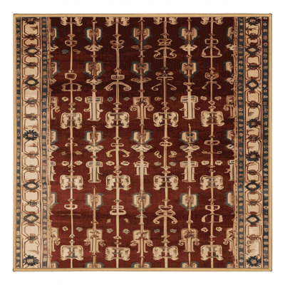 Machine Washable French Brown Area Rug