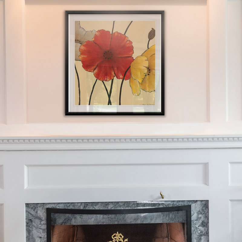 « await "fleuris ii », reproduction encadrée, H 26,5 po x l 26,5 po x P 1,5 po