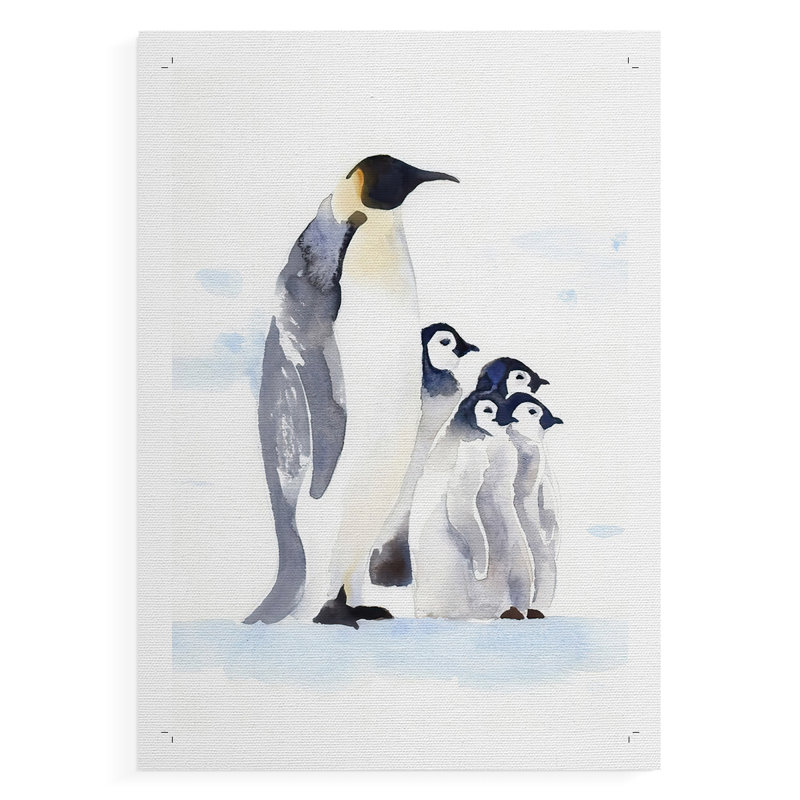 Manchots empereurs - Impression sur toile seulement - non encadrée, H 48 po x l 32 po