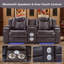 Causeuse inclinable 86,22 po Felix en cuir avec haut-parleur Bluetooth, port USB et éclairage DEL Felix-131563040