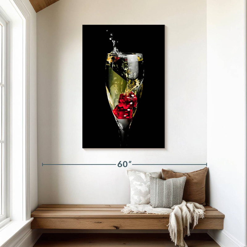 Senne Red Dice In Champagne, 45" H x 30" W
