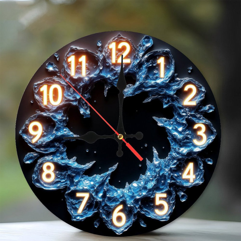 Horloge de glace avec chiffres lumineux