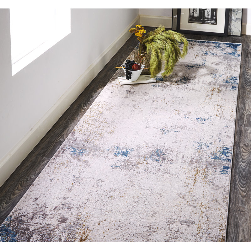 Viscose Abstract Indoor Rug, Runner 3'1" x 10'
