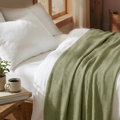 Threadmill 100% Cotton Herringbone Blanket