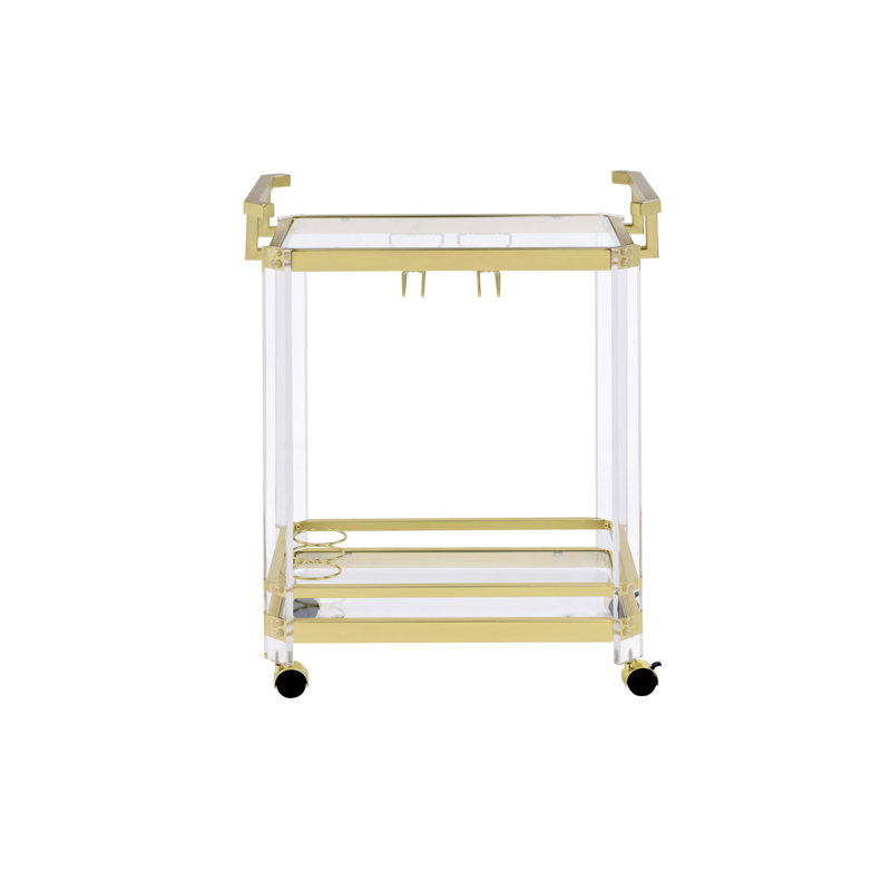 Aerin - Chariot de service avec roulettes, Doré