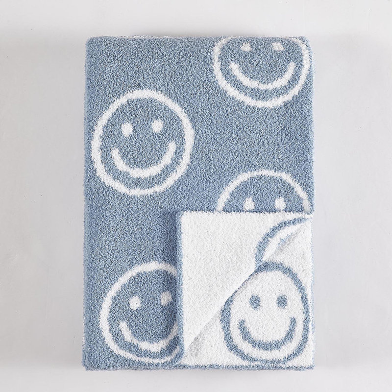 Truly Soft Cozy Smiley Reversible Throw
