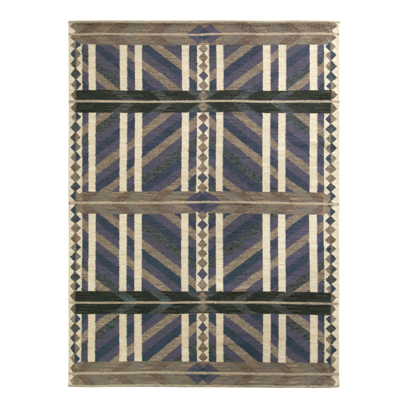 Scandinavian Wool Geometric Area Rug, Rectangle 10' x 14'
