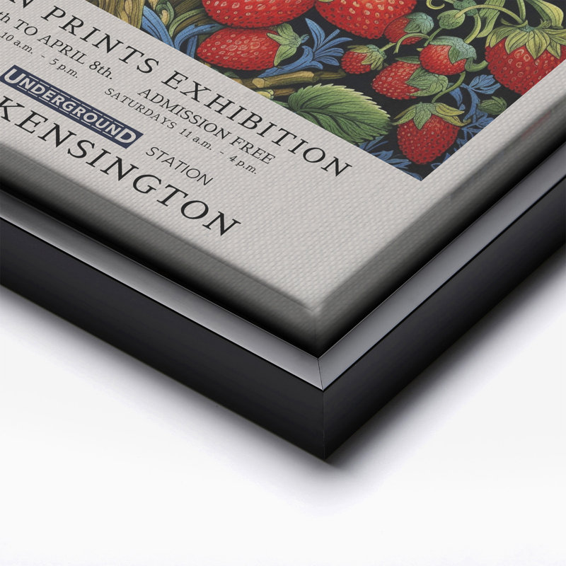 William Morris - Fraises, 24"H x 32"W, Canvas, Black Framed