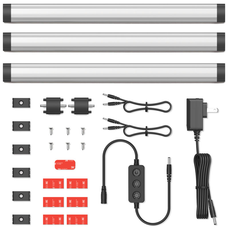 Sous-comptoir à DEL 12 po pour cuisine Inlight, blanc doux 3000K, paquet de 3, IN-0110-23-SN, Blanc doux