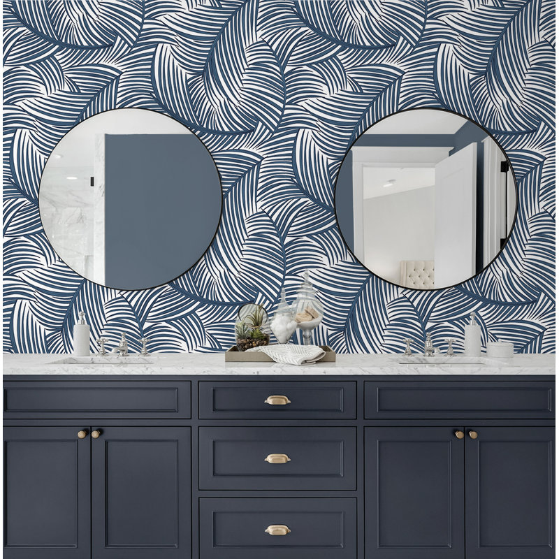 Rouleau de fleurs Bobb Peel & Stick, Bleu Riviera, L 396 po x l 20,9 po