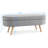 Oval Storage Bench In Grey, 43.5"X16"X16", With Right Rubber Wood Legs - Footstool And Seat 43.5"X16"X16" Grey Definite-1067959213