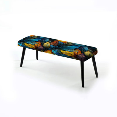 Motif tropical de mosaïque tropicale - banc rembourré noir Tropical