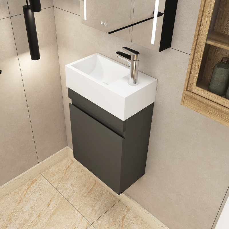 Trien 16'' Single Bathroom Vanity with Resin Top