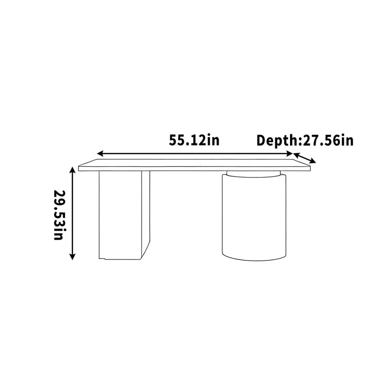 Junkins, H 29,53 po x l 55,12 po x P 27,56 po