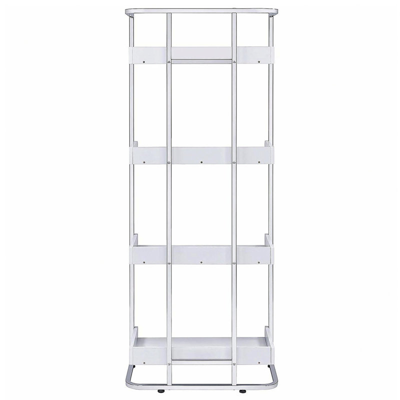 Smooth white four-layer open bookshelf