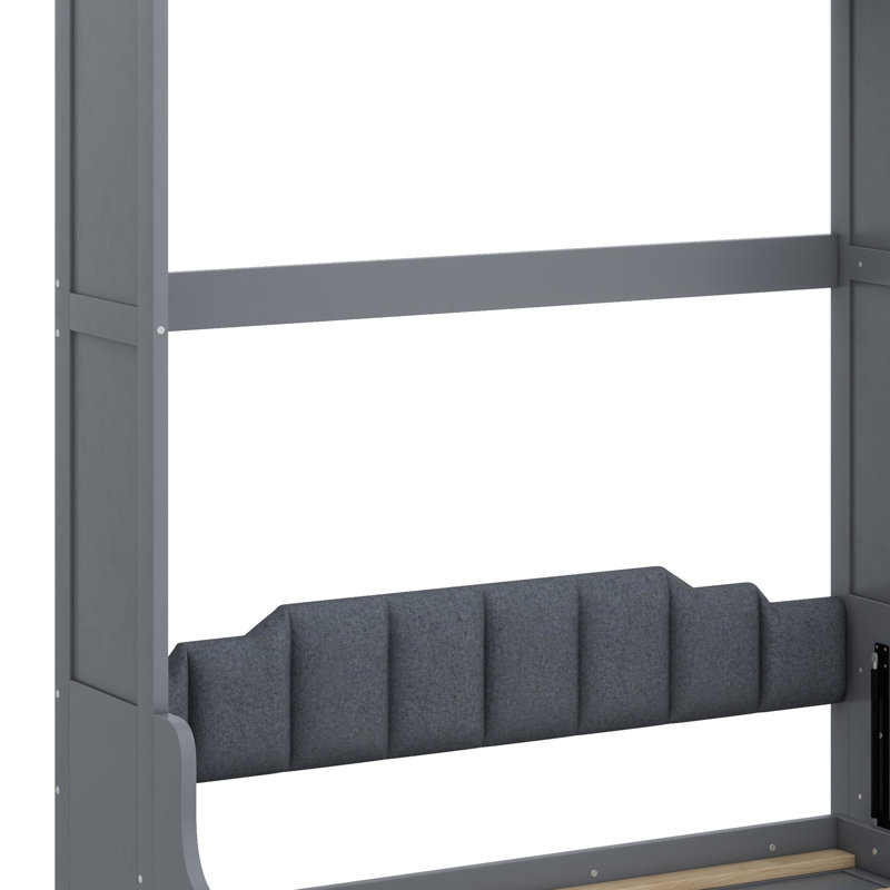 Lit escamotable mural Murphy avec coussin, Gris