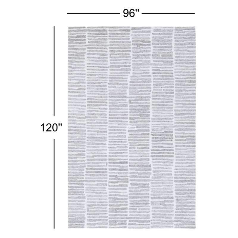 Finton Hand Tufted Striped Indoor Rug, Rectangle 8' x 10'